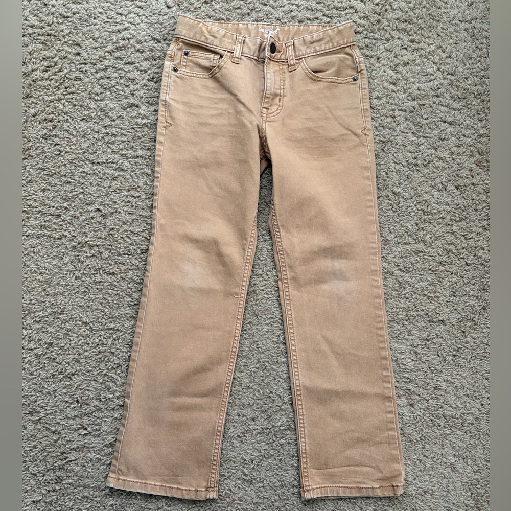 Cat & Jack Straight Recto Adjustable Waist Straight-Leg Pant in Tan